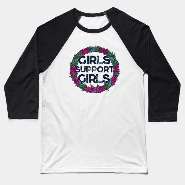 Girls support girls Baseball T-Shirt by bubbsnugg